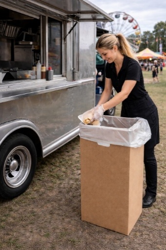 caterer with disposable waste station